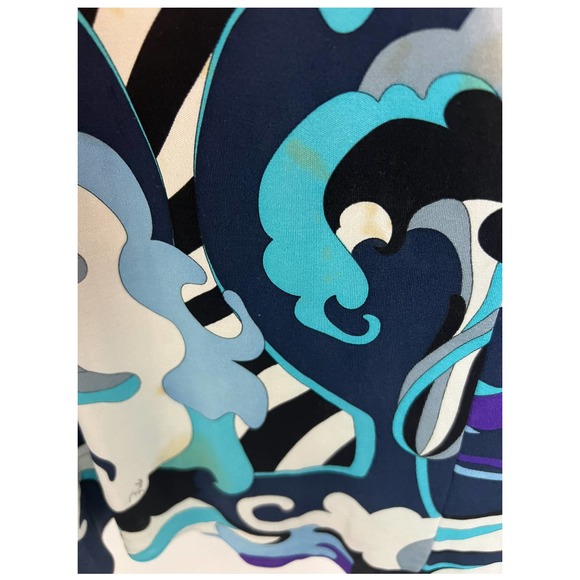 Emilio Pucci Blue multicolor midi dress Sz 6 y2k - Picture 10 of 13